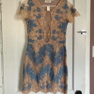 Low cut mesh panel dress